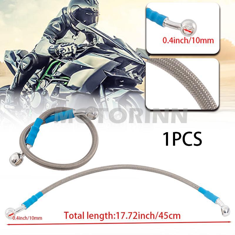 45cm Motorcycle Brake Oil Hose Pipe Line Stainless Steel Braided Universal Kit-