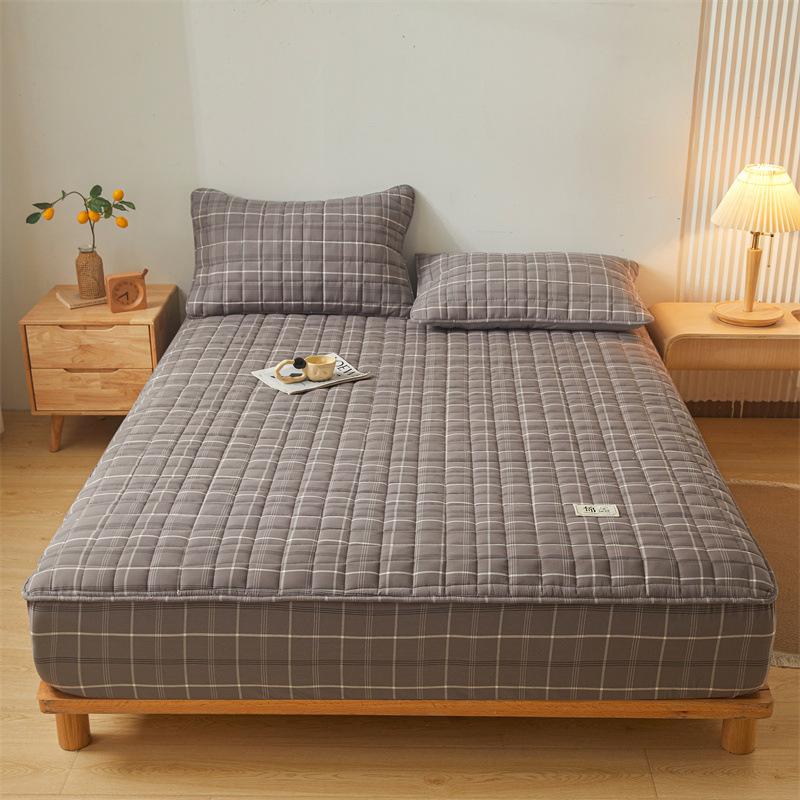 Small Fresh Style Warm Yarn-dyed Cotton Washed Cotton Bed Sheet Soy Quilted Bed Cover Simmons Protective Cover
