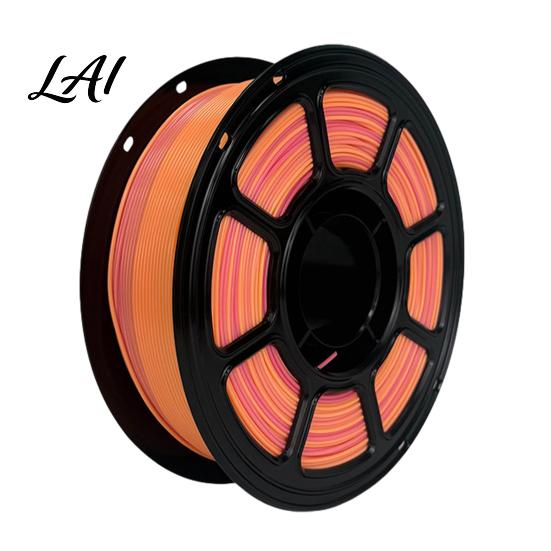 Low Shrinkage Filament Rainbow Gradient PLA 1.75mm 1KG Spool for FDM 3D Printers Warpage Printinng Roll