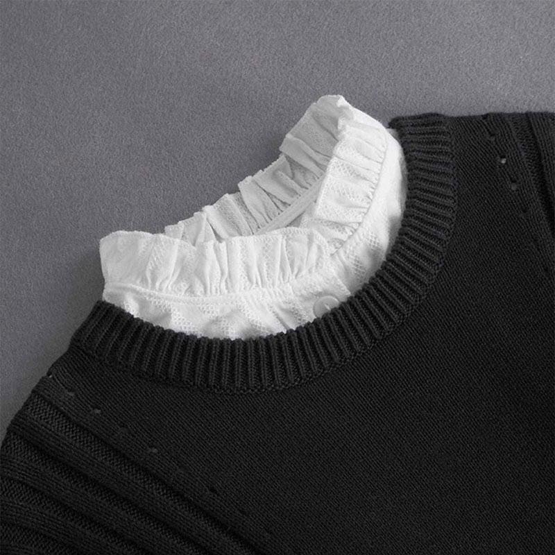 Fakes Collar Shirts for Women Detachable Collar Dickey Collar Breathable Cotton Ruffled Collar for Women Girls