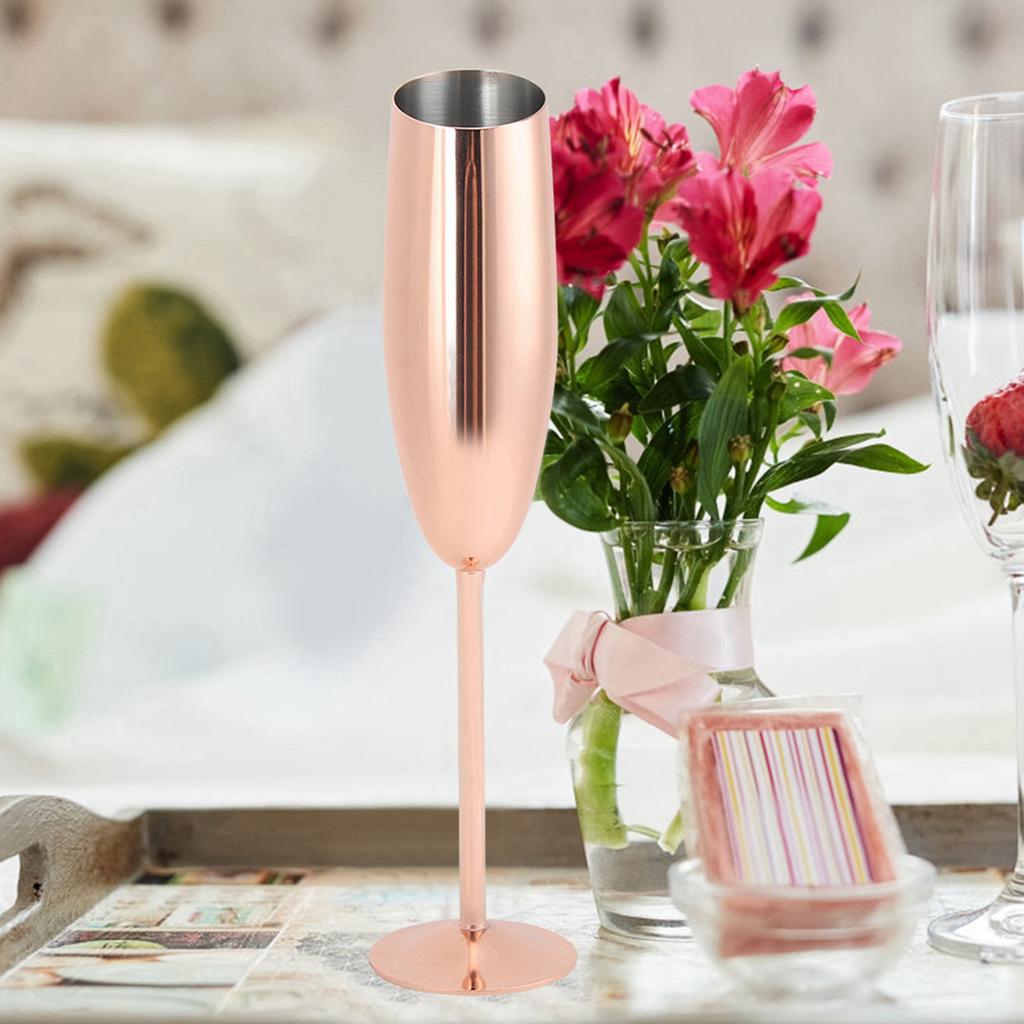 304 Stainless Steel Red Wine Glass Cocktail Champagne Glass Goblet Bar Supplies Rose Gold