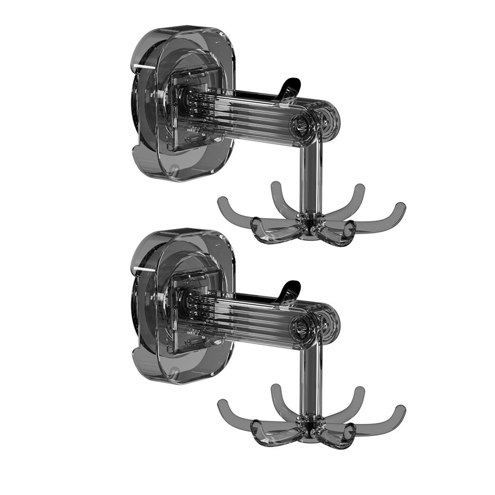 

Набор из 2 многофункциональных вращающихся крючков с 6 зажимами, присоски, вращающиеся на 360 градусов вешалки, настенные органайзеры, подвесная стойка для хранения 2