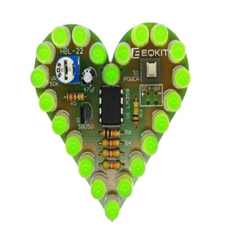 DIY Herzform Atmende Lampe Bausatz LED Leiterplatte 4V 6V Elektronische Lötmontage für Elektronikstudenten Projekt