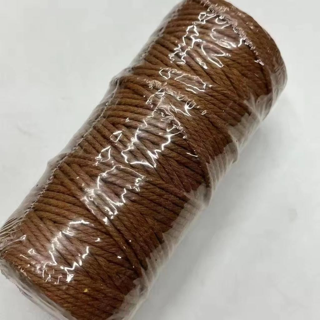 4mm Waterproof Hot Sale Colorful DIY Craft Twine Satin Cord Twisted Cord Natural Macrame Cotton Rope for Bags & Shoes