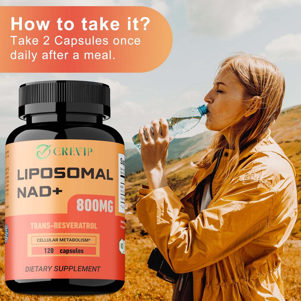 Supliment Lipozomal NAD 800 mg, Supliment Nicotinamidă Ribozidă NAD+, Supliment NAD Pur pentru Energie și Repararea Celulară