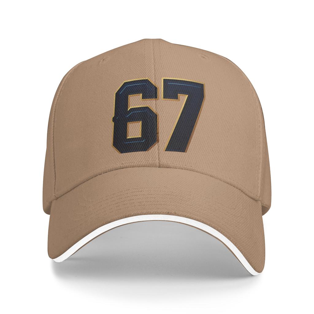 Summer Casual Baseball Cap Minimalist Number 67 Kpop Rock Hip Hop Hats For Men Adult Sun-Proof  Fitted Retro Snapback Cap