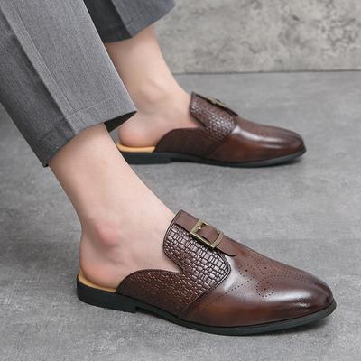 British Style Men's Sandals Comfortable Half Slippers Fashion Designer Classic Style Party Leisure Activity Stroll Men's Shoes