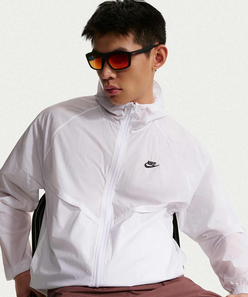 Nike Windrunner Unlined Full-Zip Uv Jacket M - White:Black / Io9628-100