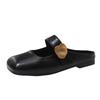 Retro temperament single shoes women's 2025 spring new outer wear square head low heel thick heel Mary Jane shoes bag head drag