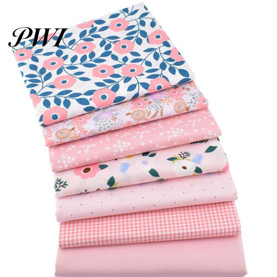 Patchwork Cloth 1 Set Beautiful Flower Printed Lightweight Elegant Eye-catching Fabric Sewing for Home Needlework