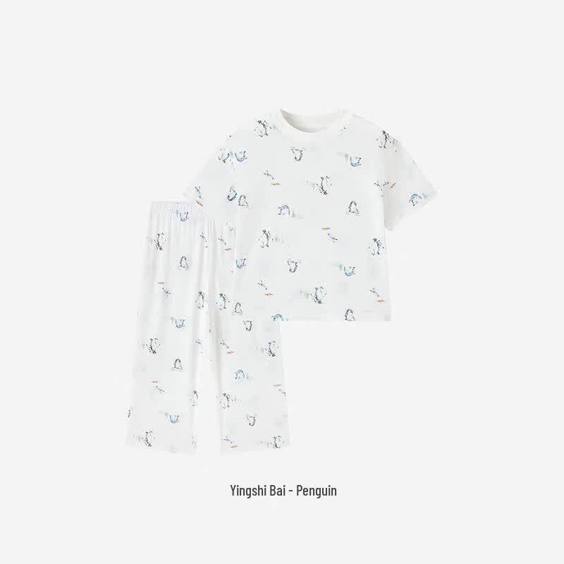 YEEHOO Kids' Breathable Tencel Blend Summer Pajama Set