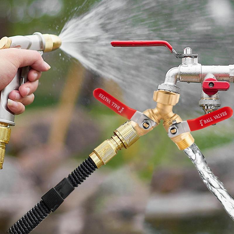 

Garden Hose Splitter 2 Way Heavy Duty Hose Connector Tap Splitter With Valves Brass Irrigation Faucet For Outdoor Greenhouse RV China Mainland