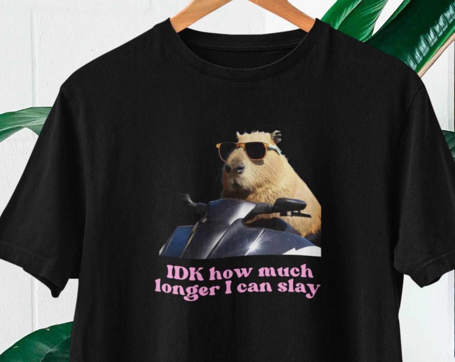 Funny Capybara Slay T-Shirt: TikTok Fan Top L
