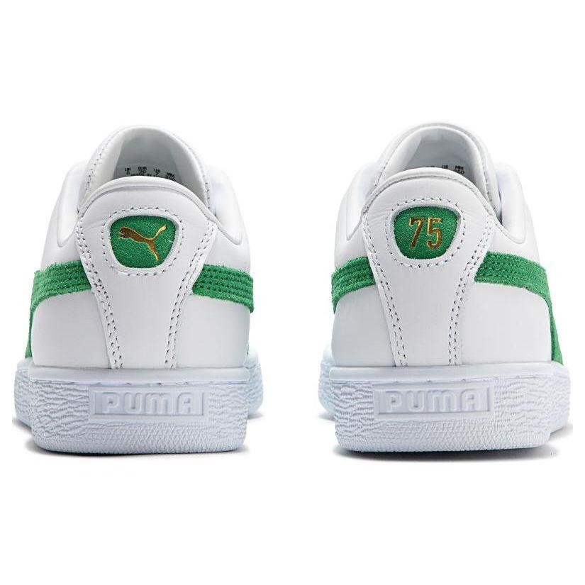 Puma Basket Classic 75Y Synthetic Leather Low-Top Sneakers Unisex sneakers White Green 394338-02