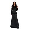  Spring and Autumn New European, American, Amazon Cross-border Solid Color Short Top Long Skirt Small Black Skirt Two-piece Set