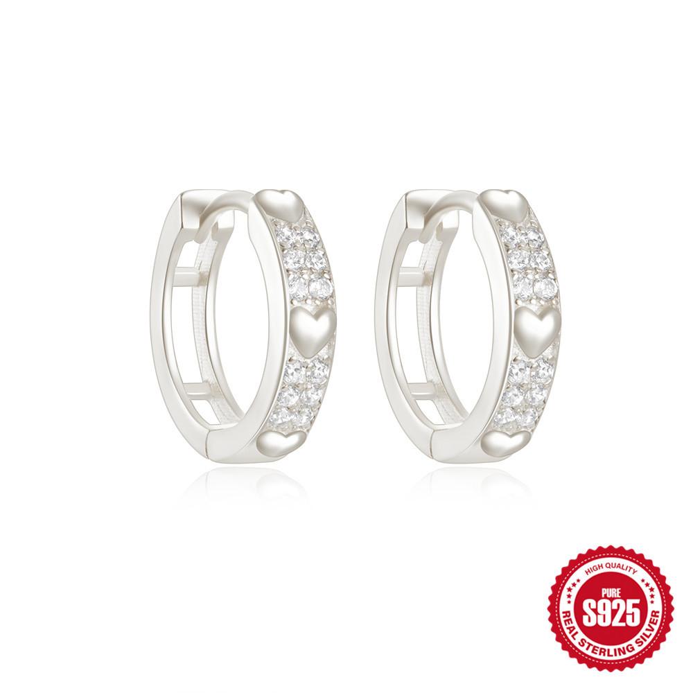 Stylish And Simple S925 Sterling Silver Daily With Classic Diamond-Encrusted Light Luxury Cold Earrings Earrings Earrings