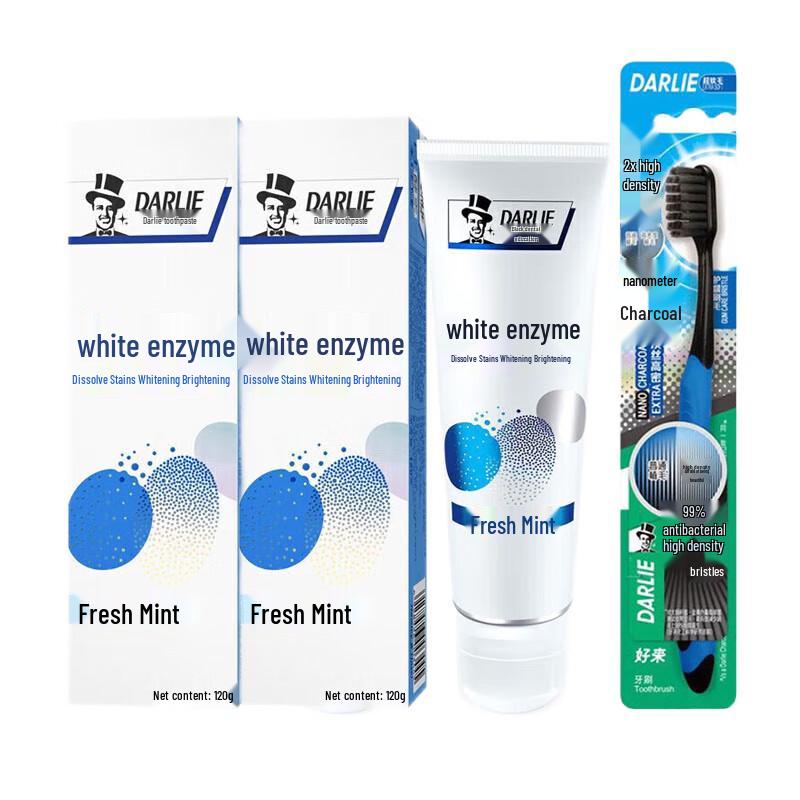 Darlie White Enzyme Toothpaste with Charcoal Toothbrush
