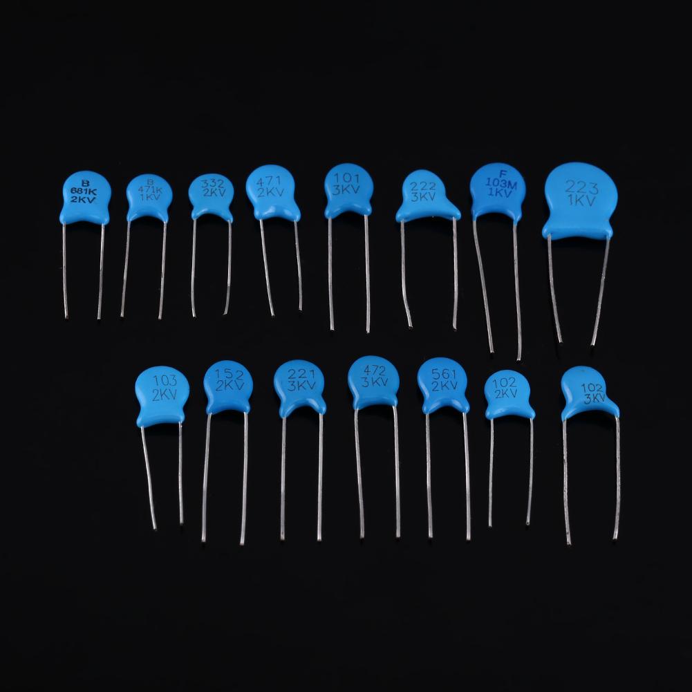 300pcs 15 Values High Voltage Ceramic Capacitors Assortment Assorted Kit With Box