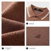 SEPTWOLVES Men's Textured Long-Sleeve Polo Shirt