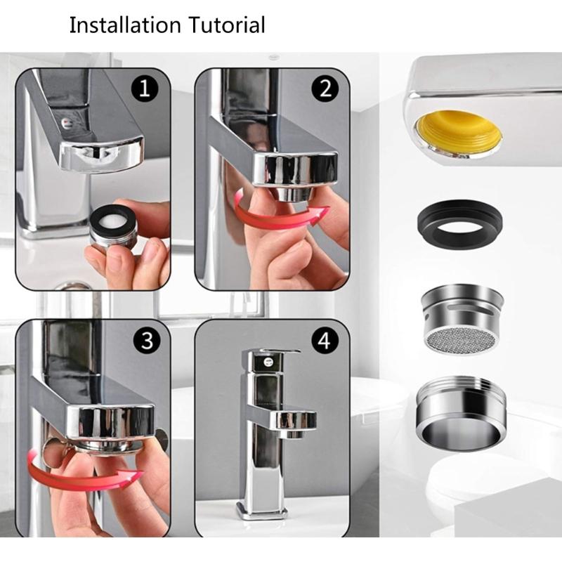 Simple Installation Water Saving Faucet Attachment Set Efficient Sink Faucet Aerator Practical Water Saving Solution