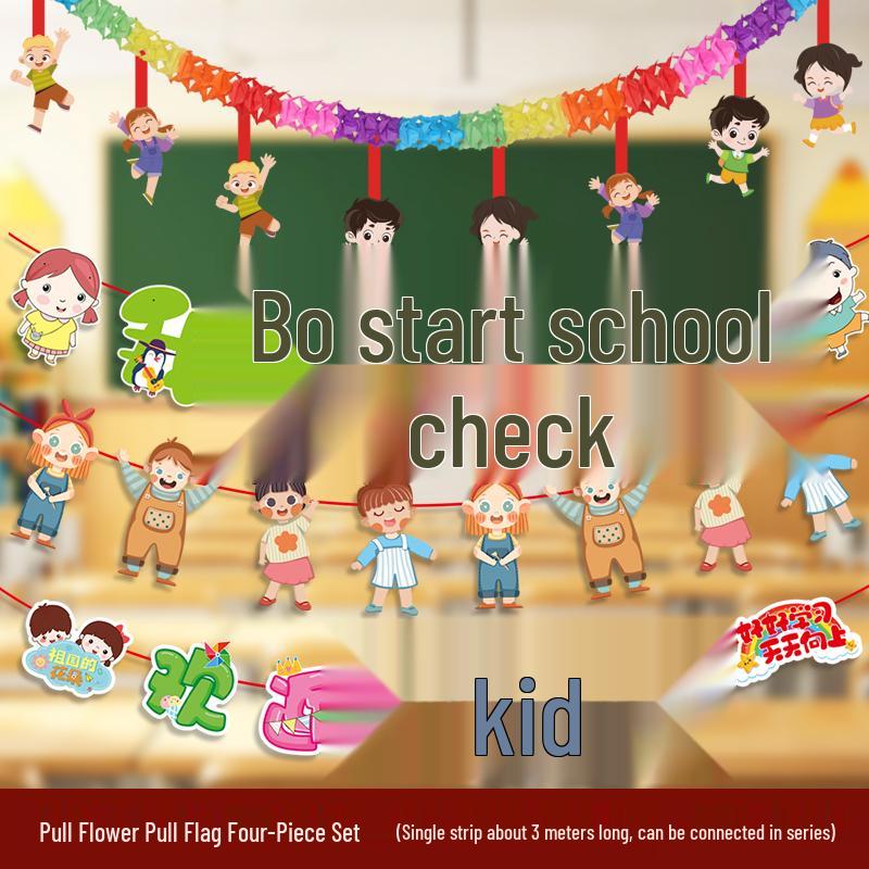 Kreative Back-to-School Cartoon Banner Dekoration für Klassenzimmer und Kindergärten