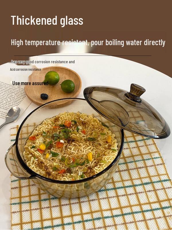 Korean Style Glass Noodle Bowl with Lid