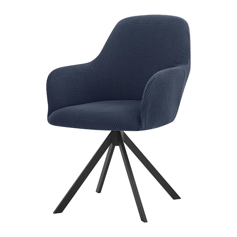 Nordic Style Universal Semi-Circular Dining Chair Cover with Fully Enclosed High Curved Armrests
