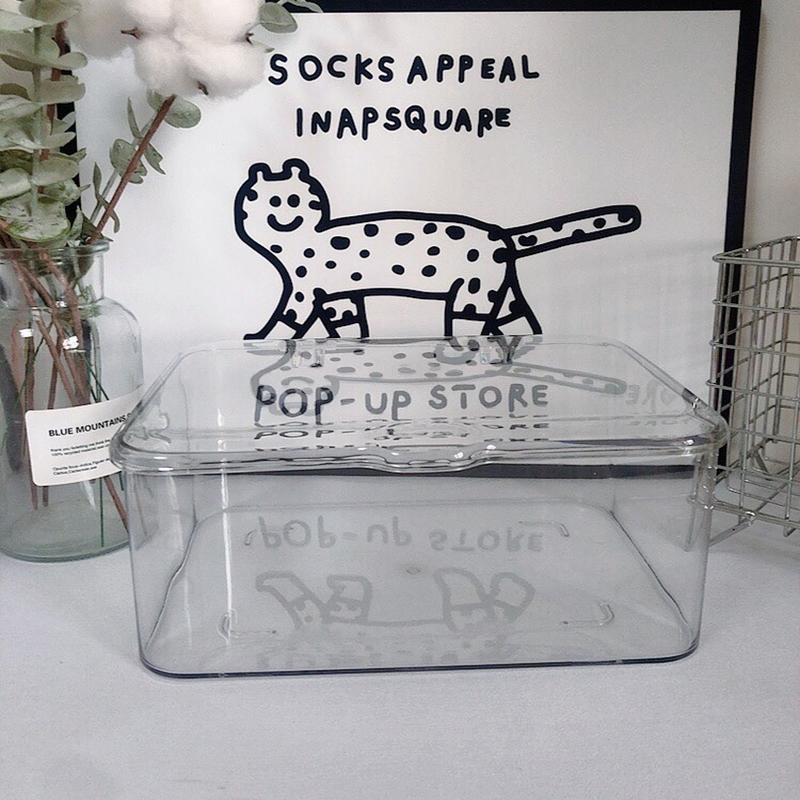 

Transparent Acrylic Cosmetics Storage Box Waterproof Dustproof with Lid Jewelry Make Up Organizer for Home Desktop Storage Box
