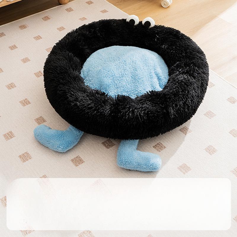 Warm and Thickened Autumn and Winter Cat Nest Plush Round Nest Elf Briquettes Plush Dog Nest Deep Sleep Pet Nest