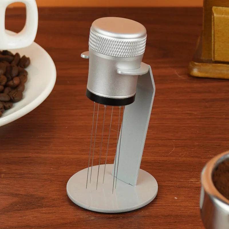 Coffee Needle Distributor Leveler with Stand Espresso Powder Stirrer Detachable 6 Needles WDT Tools Cafe Stirring Barista Tools