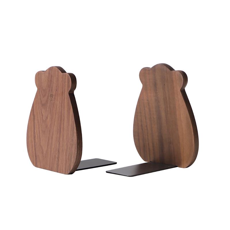 Black Walnut Wooden Anti-Fall Book Stand for Dorm or Office