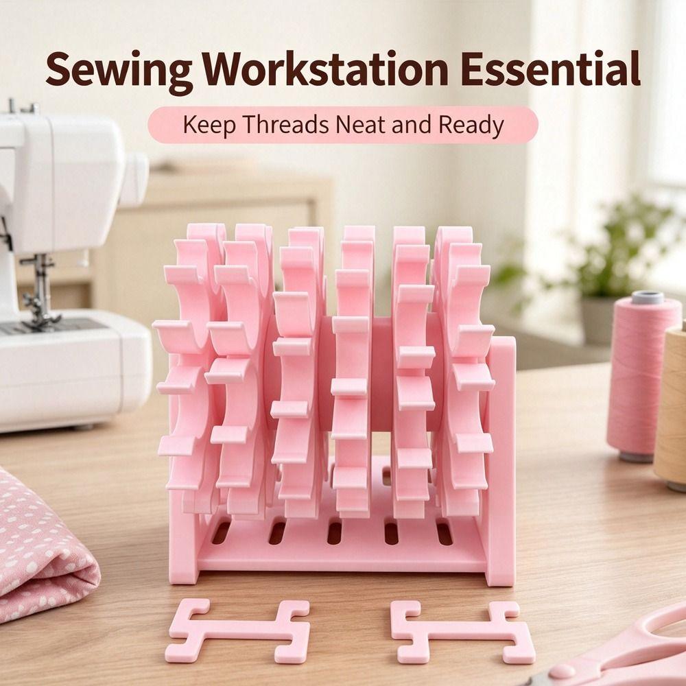 Rotating Structure Bobbin Organizer Multi-Spindle Sewing Bobbin Rack Craft Room Organization