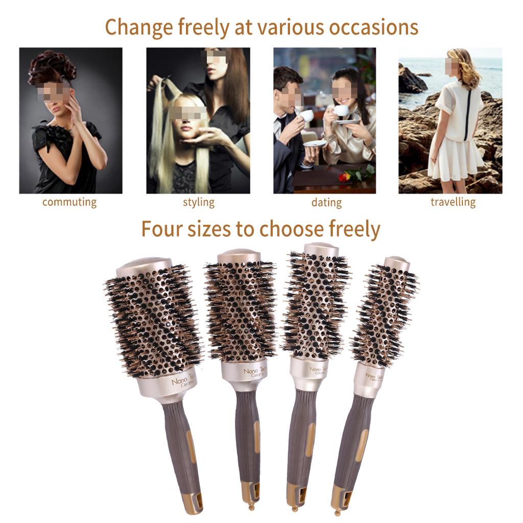 Anti Static Nano Technology Ceramic Ionic Hair Styling Comb with Retractable Separating Pin