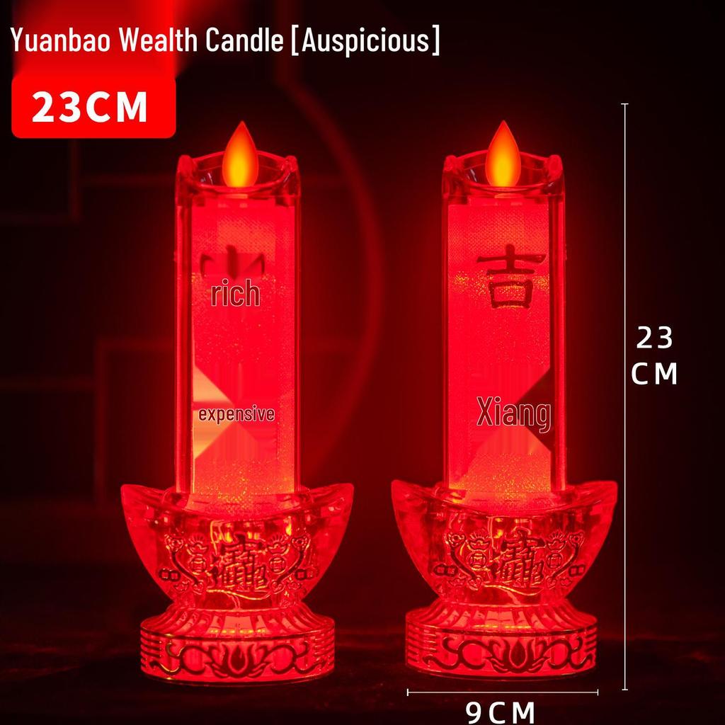 LED Electric Candle Light - Battery & Plug-in, Ideal for Home, Buddha Offering, or God of Wealth Lighting.