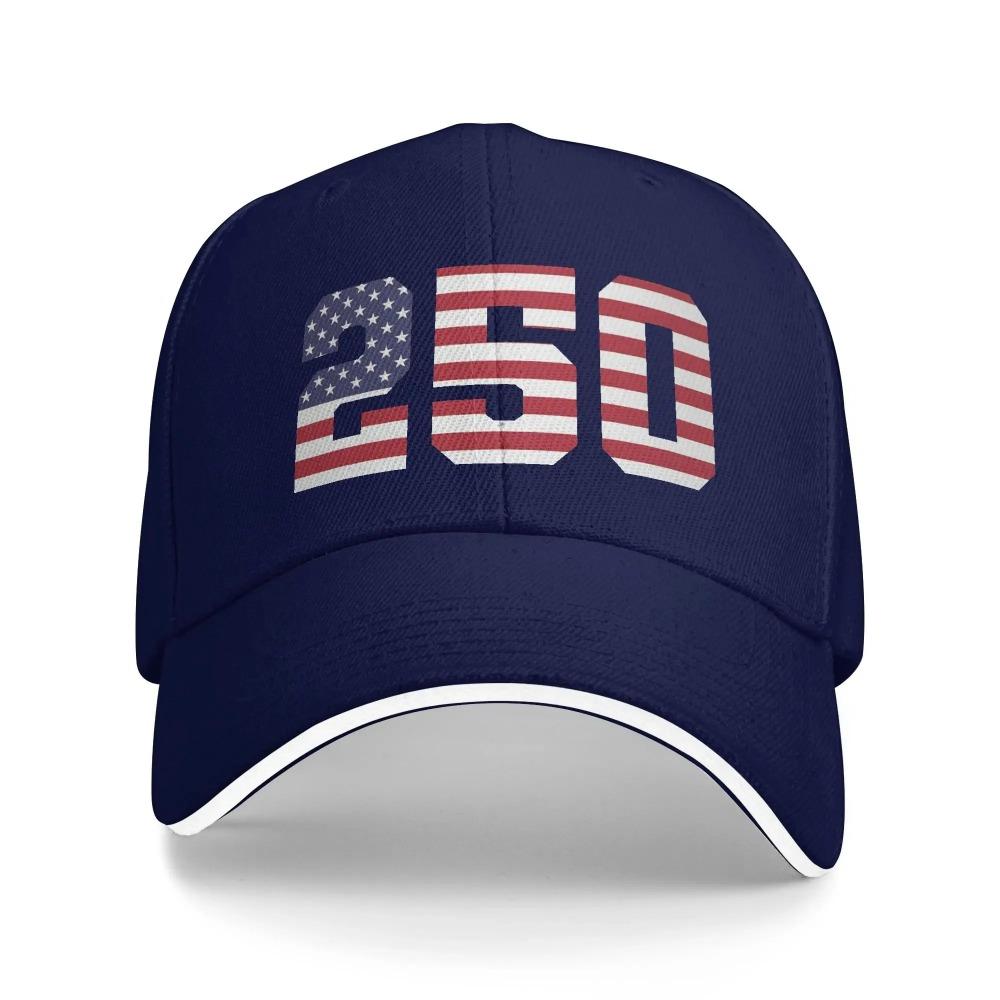 USA 250 Potisk Čísel Baseballová Čepice Nastavitelná Bavlna Ležérní Trucker Kšiltovka Dospělí Sportovní