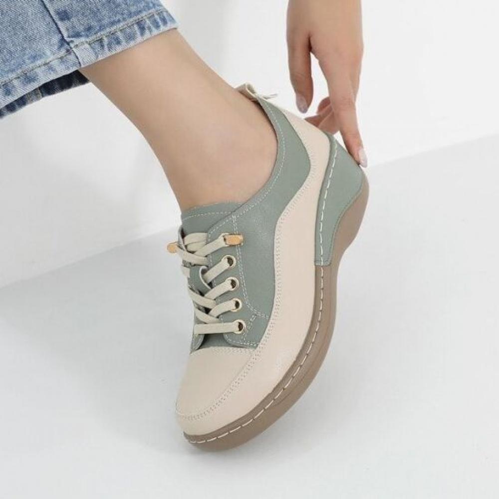 Jisyu Women Reik Leather Lightweight Platform Sneakers 5cm
