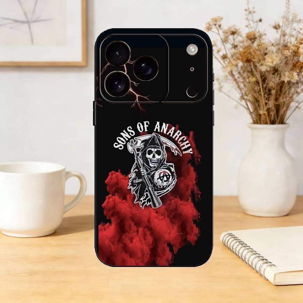 

American TV S-Sons-Of-Anarchys Phone Case Silicone black Soft For IPhone 17,16,15,14,13,12,11,SE,Plus Pro Max iPhone17promax