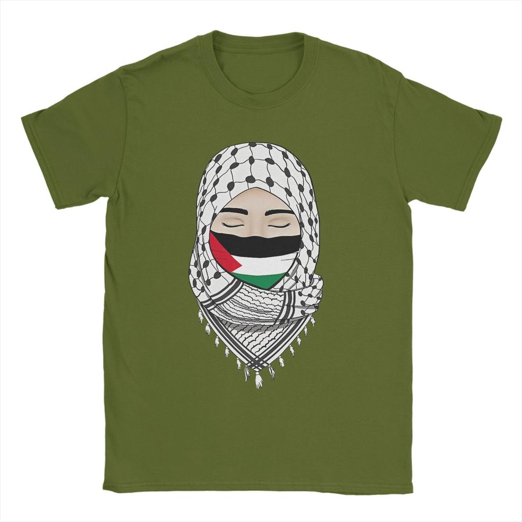 Palestina Gaza Palestinská vlajka Tričko Letní trička Dospělé Bavlna O-výstřih 4XL 5XL 6XL Top Trička Krátký rukáv Úžasné tričko