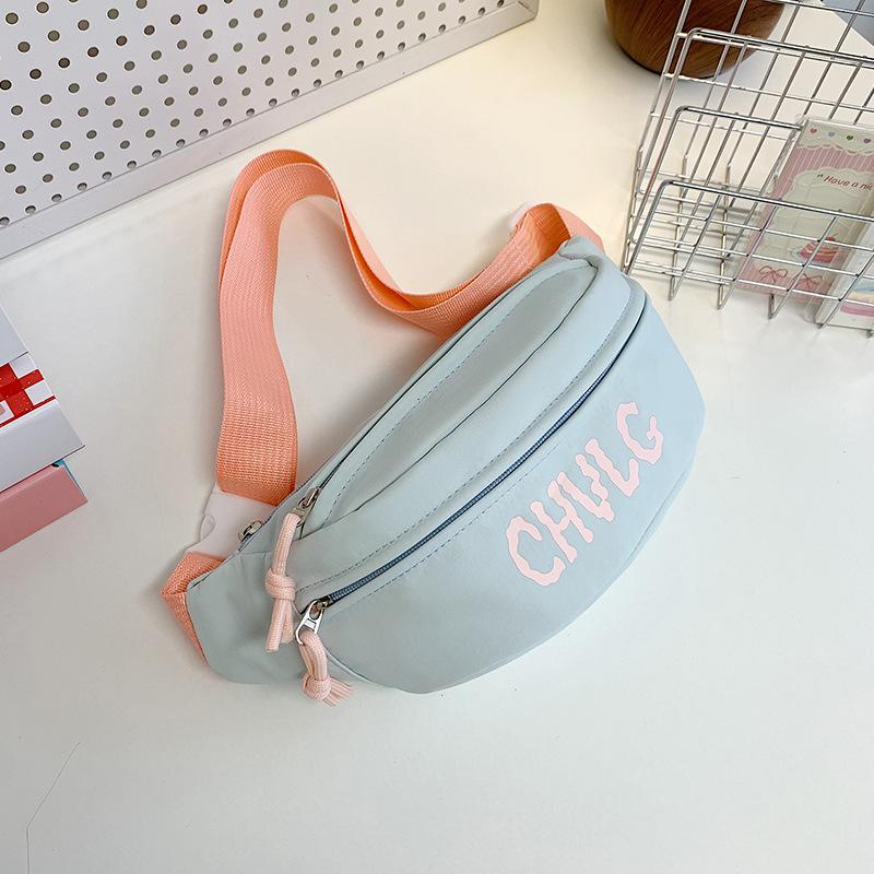 Sports Chest Bag Women's New Printing Small Fresh and Casual Joker Cycling Backpack Mobile Phone Canvas Slung Pockets.