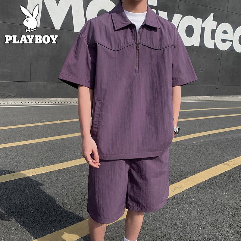 Playboy Men s Ice Silk Short Sleeve Sport Set 3XL