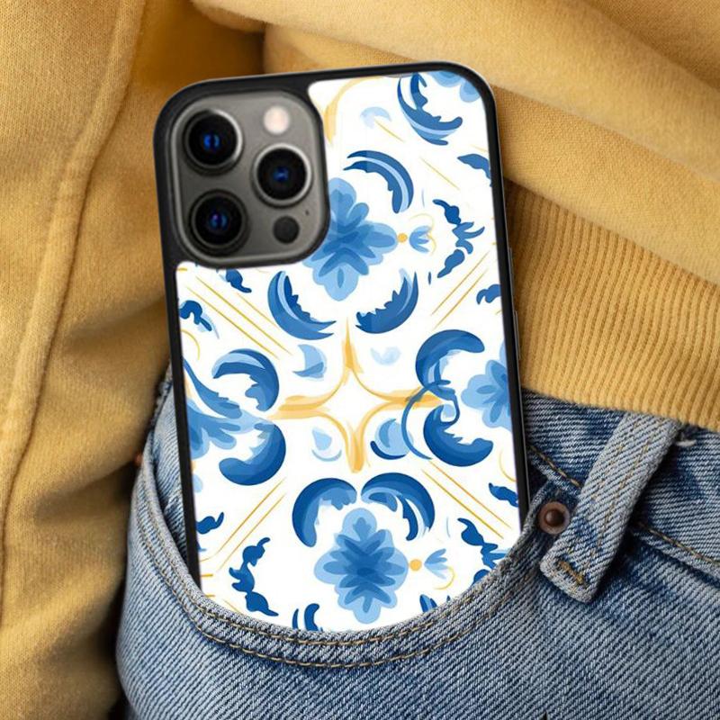 Portuguese Tiles Soft Phone Case for iPhone 17 Air 16e Pro max 15 Pro 13 14 Plus 11 12 MagSafe Magnetic Coque