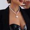 Grenzüberschreitendes Schlichtes Temperament Imitationsperle Ccb Runde Perle Mix and Match Perlenkette Fünfzackiger Stern Pulloverkette Accessoires Frauen