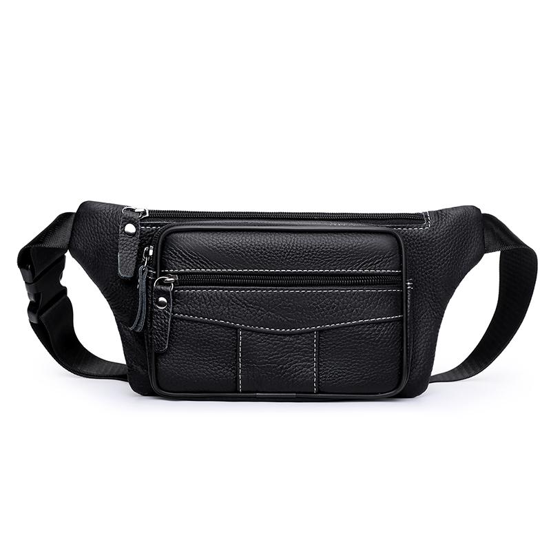 

PU Shoulder Bag Men s Mobile Phone Bag Outdoor Chest Bag чёрный
