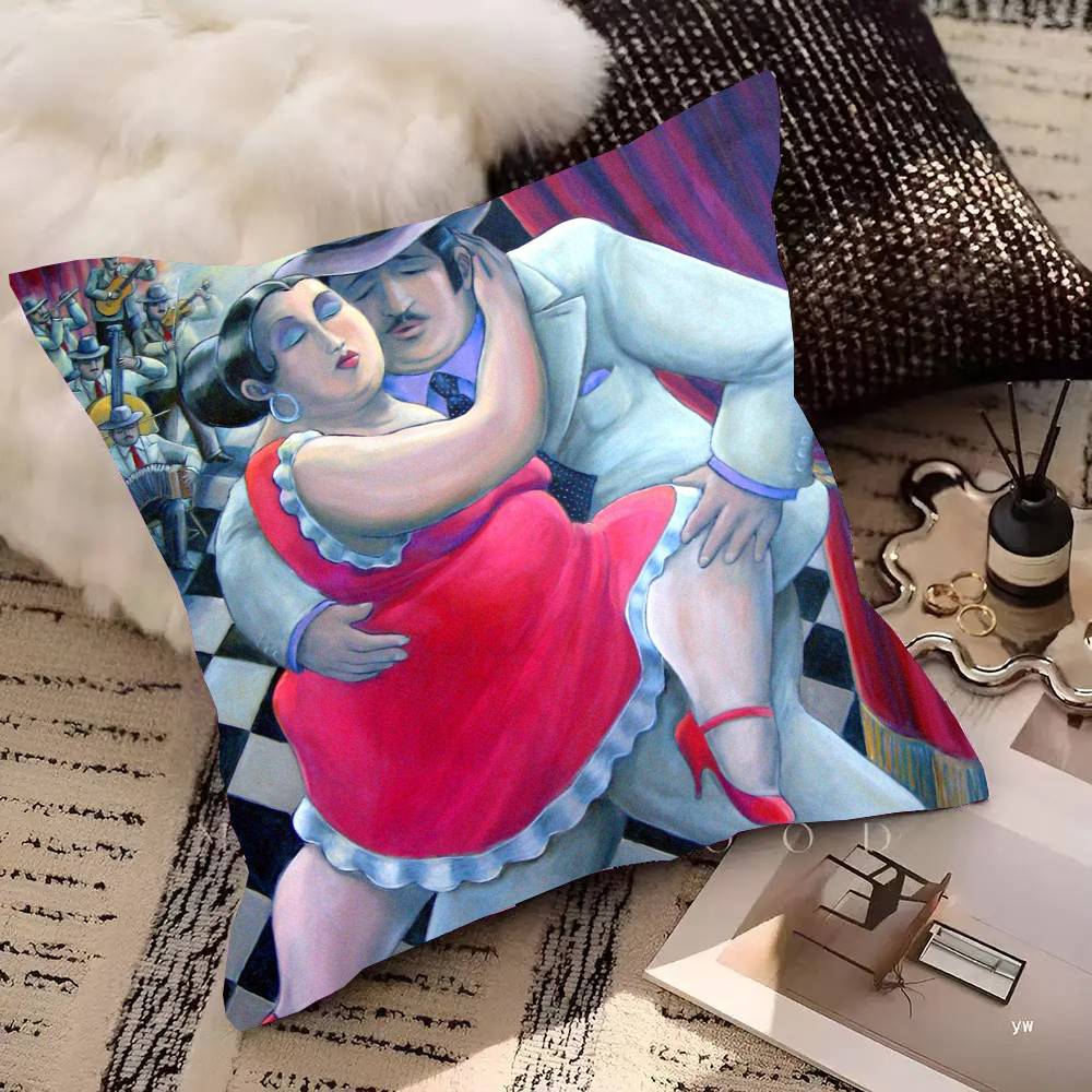 Fernando Mona Lisa Fat Character Art Pillow Case Fashion Square Pillowcase Bedroom Sofa Room Ins Decoration Leisure