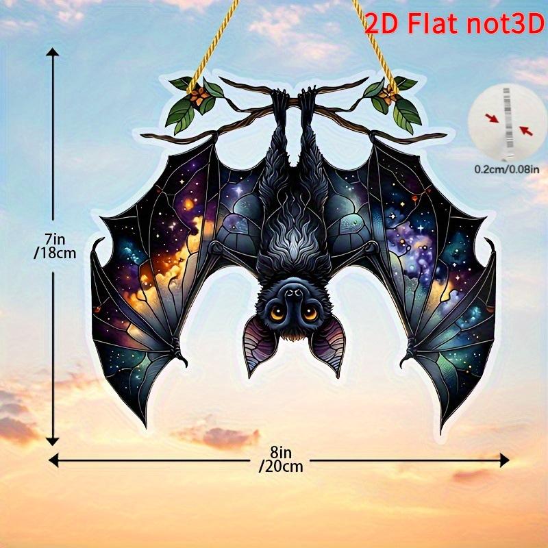 Хэллоуин Украшение 2D Акриловая Летучая Мышь Ловец Солнца - Настенное Искусство для Дома, Подарок на Новоселье - Домашнее Подвесное Украшение Орнаменты Водонепроницаемый 18*20cm