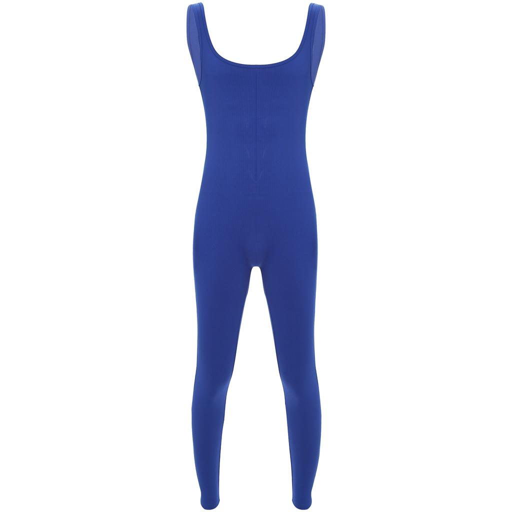 Tuta Monopezzo Senza Maniche da Uomo Design a Strisce Scollo Quadrato Stile Canotta Pantaloni Lunghi Tuta Sportiva