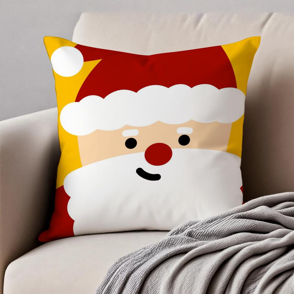 Christmas Cushion Cover Pillowcase Antidustmite Invisible Zipper Short Plush Sofa Cushion