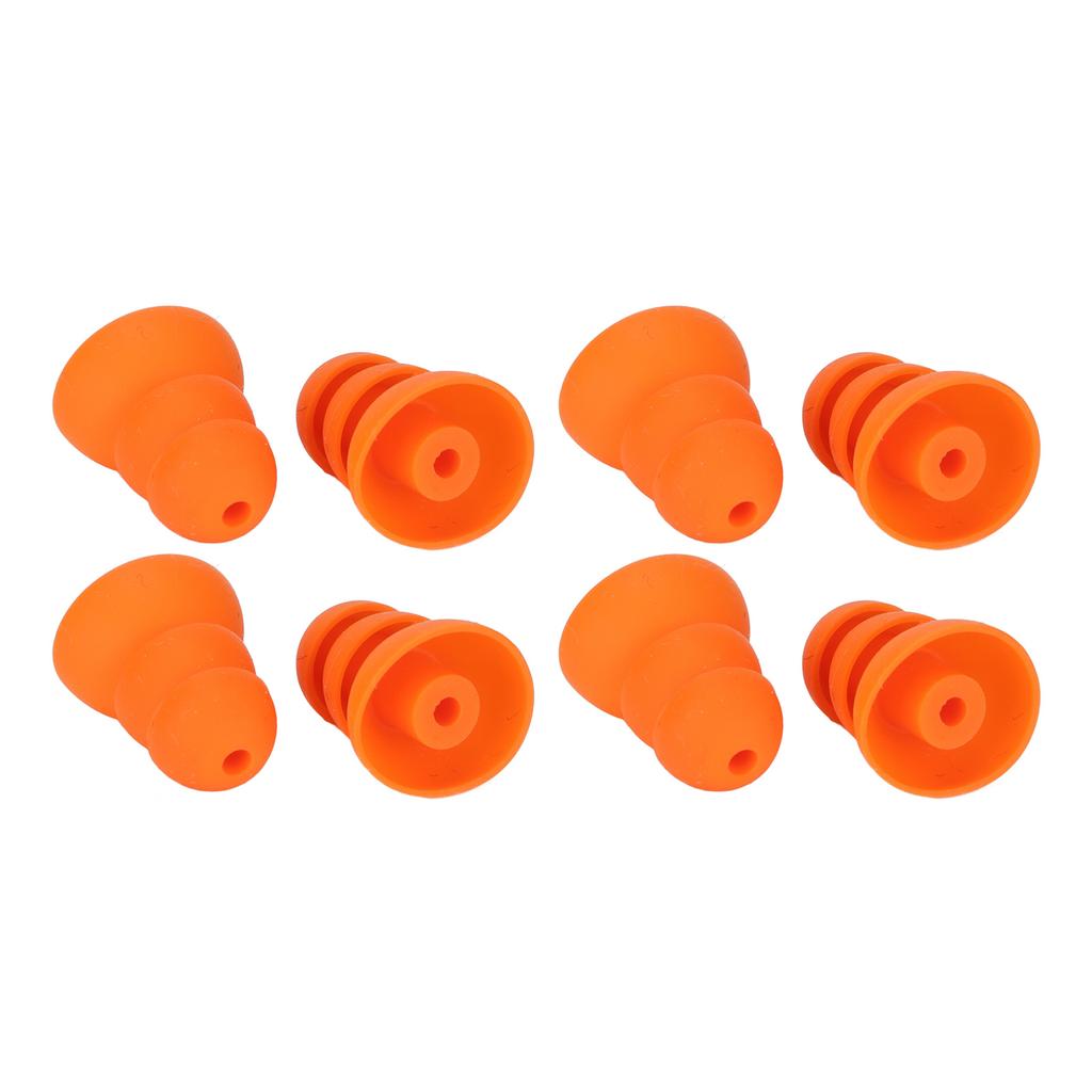 8pcs Silicone Eartips Noise Reduction Replacement Earplugs for Se846 Se535 Se215 and Inner Hole 2.0‑3.5mm Earbud Orange