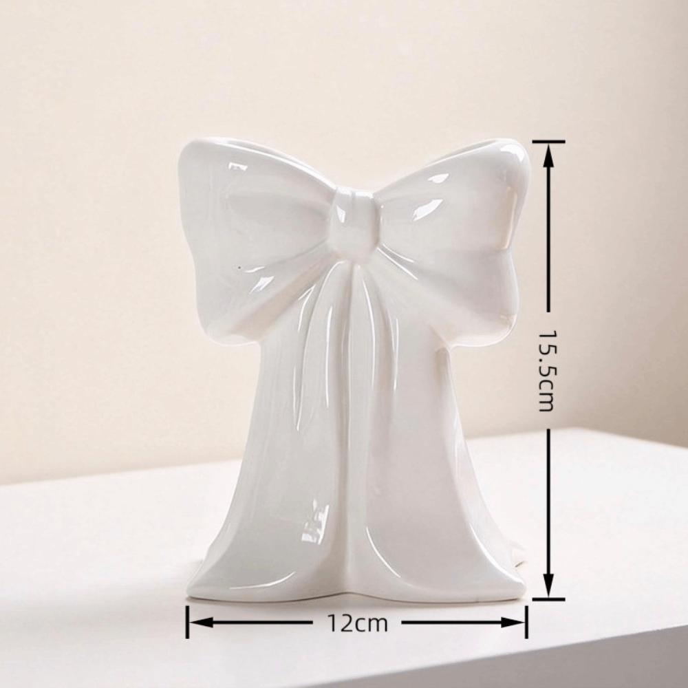 

Handcrafted Ceramic Vase Bow Knot Accent Ceramic Plant Pot Modern Flower Vase Desktop Decoration