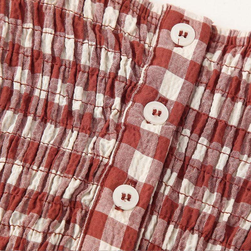 Kaslead New Arrival Women's Clothing Fashion Style Fashion Minimalist Plaid Short Top Skirt 4661078 3152417